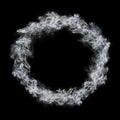 circle white smoke frame isolated on black