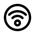 Circle wifi icon, outline style