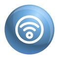 Circle wifi icon, outline style