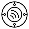 Circle wifi icon, outline style