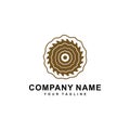Circle with wooden texture,Logo design,Vector illustration Royalty Free Stock Photo
