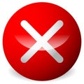 Circle with X shape, cross. Delete, remove, quit button.