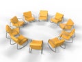 Circle of Yellow Modern Armchairs