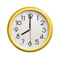 Circle yellow wall clock Royalty Free Stock Photo