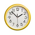 Circle yellow wall clock Royalty Free Stock Photo