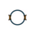 circle, yoga line illustration colored icon. Signs and symbols can be used for web, logo, mobile app, UI, UX