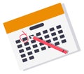 Circled date on calendar. Important day schedule icon