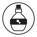 Circled magic mana potion bottle icon for apps or websites