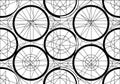 Circles add depth and symmetry, forming a repetitive and harmonious Royalty Free Stock Photo