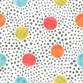 Circles background. Colorful polka dot seamless pattern. Vector dots illustration Royalty Free Stock Photo