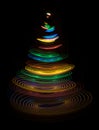 Circles christmas tree light painting Royalty Free Stock Photo