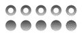 Circles With Different Resolution of Bitmap Dither Gradient Vector Set on White Royalty Free Stock Photo