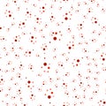Circles of different sizes, shades of red. White background. Seamless pattern. Light background. Children, female, spring, summer.
