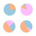 circles divided into sectors. Vector illustration.