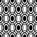 Circles, dots. Abstract geometric seamless pattern. Concentric stylish black and white texture. Repeating dold dot shape. Backgr