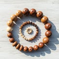 Circles feature progressively smaller beads with the tiniest at Royalty Free Stock Photo