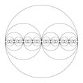 Circles forming a binary sequence, Power of Two, exponentiation with two Royalty Free Stock Photo