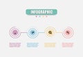Circles infographic vector design template for illustration 4 steps. Presentation business infographic template with four elements Royalty Free Stock Photo