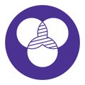 Circles Intersection Glyph Style vector icon which can easily modify or edit