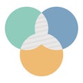 Circles Intersection Glyph Style vector icon which can easily modify or edit