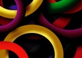 Circles layered in different colour abstract background