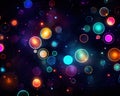 circles and lights at night. Royalty Free Stock Photo