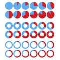 Circles loading. Round blue red loading symbols. Design element. Financial chart. Isolated vector icon. Stock image Royalty Free Stock Photo