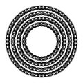 Circles Out of Roller or Bike Chain, Silhouette Style, Turned Inwards