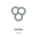 Circles outline vector icon. Thin line black circles icon, flat vector simple element illustration from editable shapes concept
