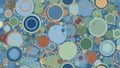 The circles are primarily in shades of blue, green, orange, and brown Royalty Free Stock Photo