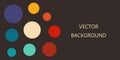 Circles retro colors dark flat design background