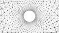 Circles spiral of architecture structure tunnel shape on white background, optical illusion. Abstract pattern design element. 3d Royalty Free Stock Photo