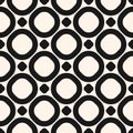 Circles vector seamless pattern. Geometric texture with big rings and dots. Royalty Free Stock Photo