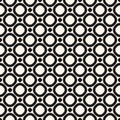 Circles vector seamless pattern. Simple geometric texture with dots and rings Royalty Free Stock Photo