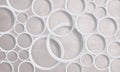 Circles on a white background. Photo wallpaper for interior. 3D rendering.