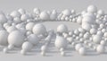 Circles with white balls. Abstract illustration, 3d render, close-up