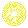 Circles with yellow hearts