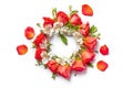 Circlet of flowers  red roses Royalty Free Stock Photo