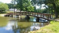 Circleville Park Silver Lake Wooden Walking Bridge Over the Lake Royalty Free Stock Photo