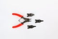 circlip pliers with red handles . Royalty Free Stock Photo
