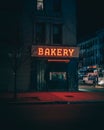 Circos Pastry Shop vintage neon sign at night, Brooklyn, New York