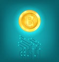 Circuit Background Design, Make Crypto Currency, Bitcoin, Virtual Money