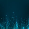 Circuit board. Abstract computer technology blue color background. Hardware digital technology concept. Vector
