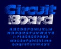 Circuit board alphabet font. Uppercase and lowercase. Royalty Free Stock Photo