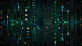 Circuit board background. CPU microchip, abstract conductor scheme and other circuit components.