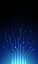 Circuit board background. Dark blue abstract technology template, design element for web banner, poster. Computer technology Royalty Free Stock Photo