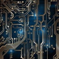 Circuit board background. Technology concept, dark background. Analog circuit. Electronic computer technology, digital chip Royalty Free Stock Photo