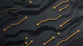 A circuit board with black and gold wires. Royalty Free Stock Photo