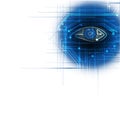 Circuit board- blue eye technology background Royalty Free Stock Photo