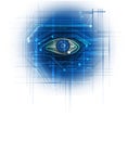 Circuit board- blue eye technology background Royalty Free Stock Photo